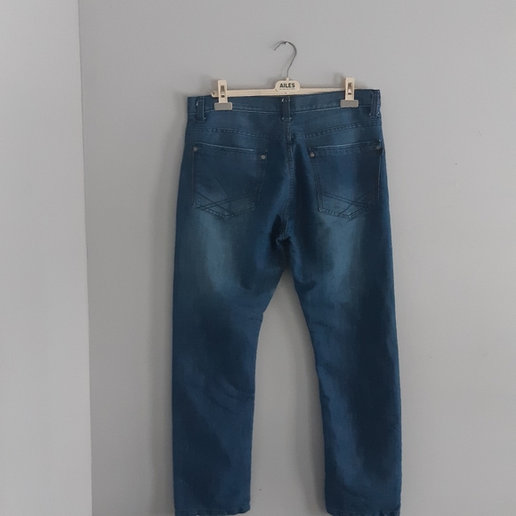 PD&C Men's Garet Blue Straight Fit Jeans - Size 36W x 32L - Picture 8 of 11